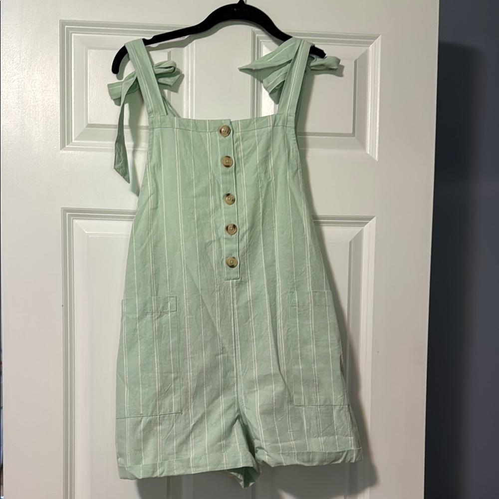 O'Neill Green One Piece with Shoulder Ties and Square Neckline